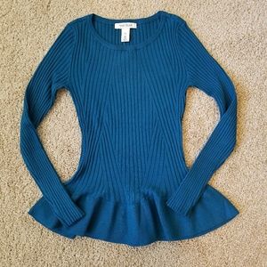 White House Black Market peplum ribbed sweater